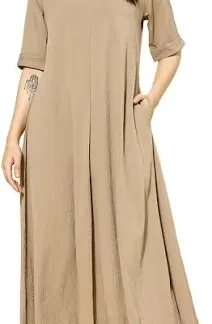 Varanga Women's Shirt Collar A-Line Dress