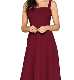 Aahwan Women's Fit And Flare Midi Dress