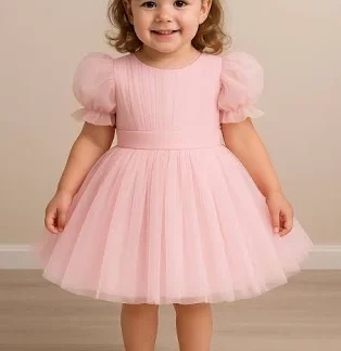 Girl's Net Party Frock Dress